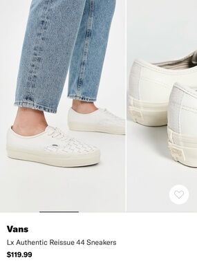 Vans Classic White Woven Leather Lace-Up Sneakers - women’s